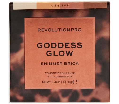 Revolution Pro Хайлайтер и бронзер Goddes Glow Shimmer Brick Deserted