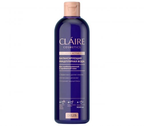 Claire Cosmetics Collagen Active Pro Вода мицеллярная балансирующая 400мл