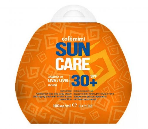 Cafe Mimi Крем солнцезащитный водостойкий для лица и тела SunCare SPF30+ 100мл