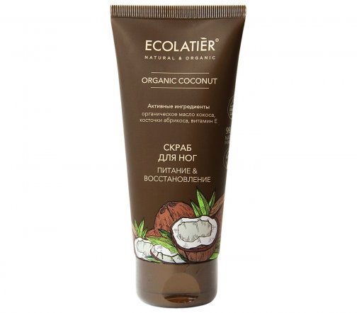 Ecolatier Organic Coconut Скраб для ног Питание и восстановление 100мл