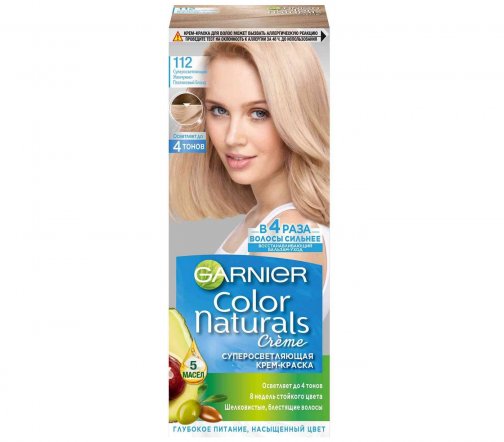 Garnier Color Naturals Крем-краска для волос 112 Суперосветляющий жемчужно-платиновый блонд