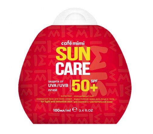 Cafe Mimi Крем солнцезащитный водостойкий для лица и тела SunCare SPF50+ 100мл