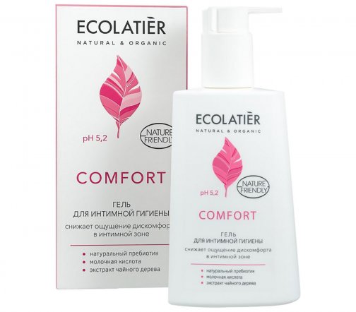 Ecolatier Гель для интимной гигиены Comfort с молочной кислотой и пребиотиками 250мл