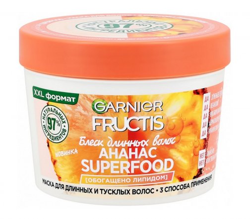Garnier Fructis Маска для длинных и тусклых волос Ананас Superfood 390мл