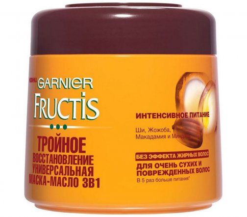 Garnier Fructis Маска-масло для сухих и поврежденных волос 3в1 Тройное восстановление 300мл