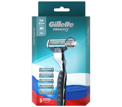 Gillette Men Mach3 Станок бритвенный с 5 сменными кассетами