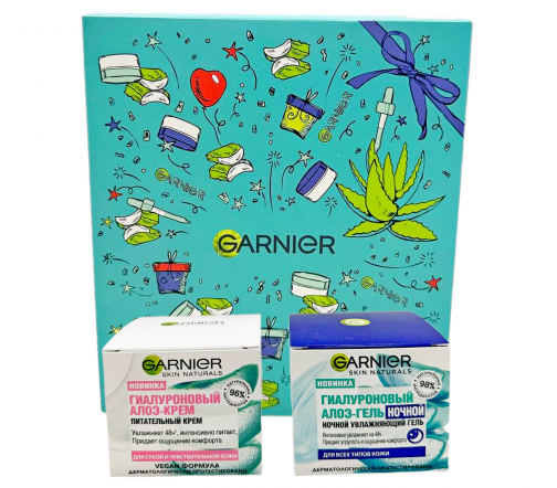 Garnier Skin Naturals Набор Крем для лица Гиалуроновый алоэ 50мл+Гель ночной для лица 50мл