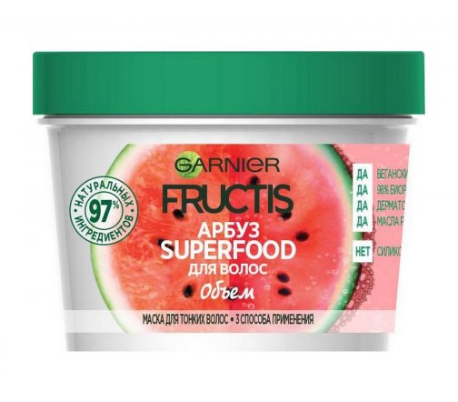Garnier Fructis Маска для тонких волос Арбуз Superfood 390мл