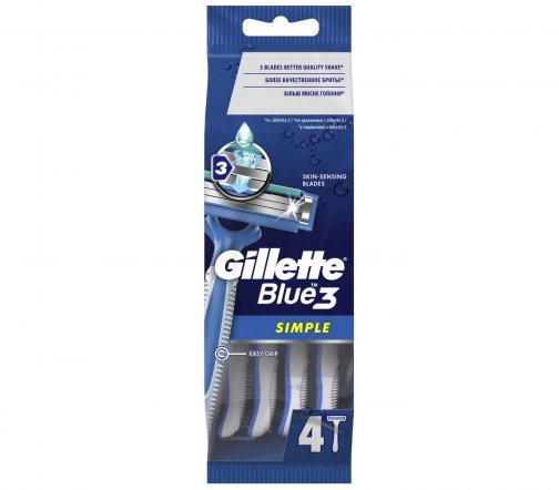 Gillette Men Blue Simple 3 Станок одноразовый 4шт