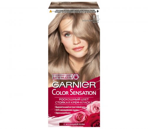 Garnier Color Sensation Роскошь цвета Крем-краска для волос 8.11 Ультрапепельный блонд
