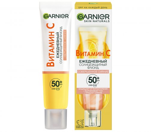 Garnier Skin Naturals Флюид солнцезащитный тонирующий Витамин С Совершенное сияние SPF50+ 40мл