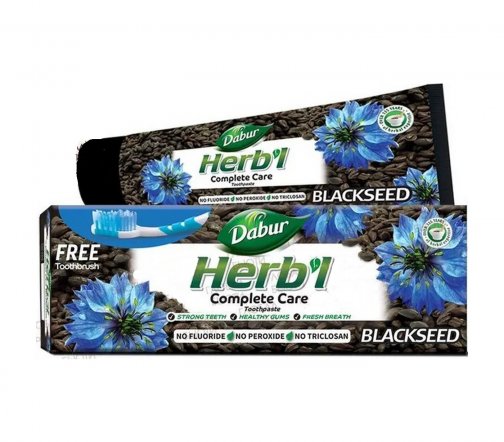 Dabur Herb'l Паста зубная для комплексного ухода с семенами черного тмина+Зубная щетка пластик 150гр