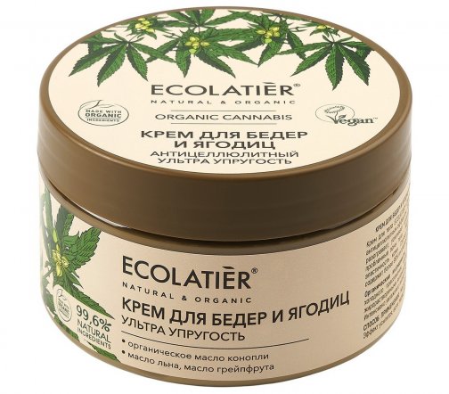 Ecolatier Organic Cannabis Крем для бедер и ягодиц Антицеллюлитный Ультра упругость 250мл