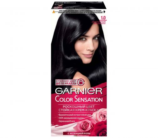 Garnier Color Sensation Роскошь цвета Краска для волос 1.0 Драгоценный черный агат