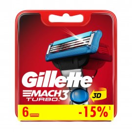 Gillette Men Mach3 Turbo Red Кассета сменная 6шт