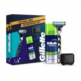 Gillette Набор Станок Mach3 с 1 сменной кассетой+Гель для бритья Gillette Series 75мл+Чехол для стан