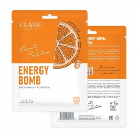 Claire Cosmetics Beauty Solution Маска тканевая для лица Energy Bomb Витаминный коктейль 27мл