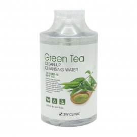 3W Clinic Clean Up Вода очищающая для снятия макияжа Green Tea 500мл