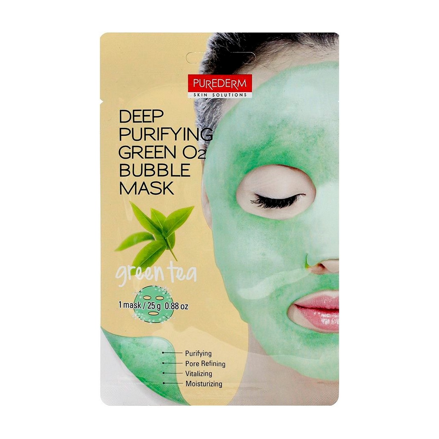 <b>Purederm</b> Deep Purifying Green O2 Bubble <b>Mask</b> <b>Маска</b> кислородная для <b>лица</b> Зел...