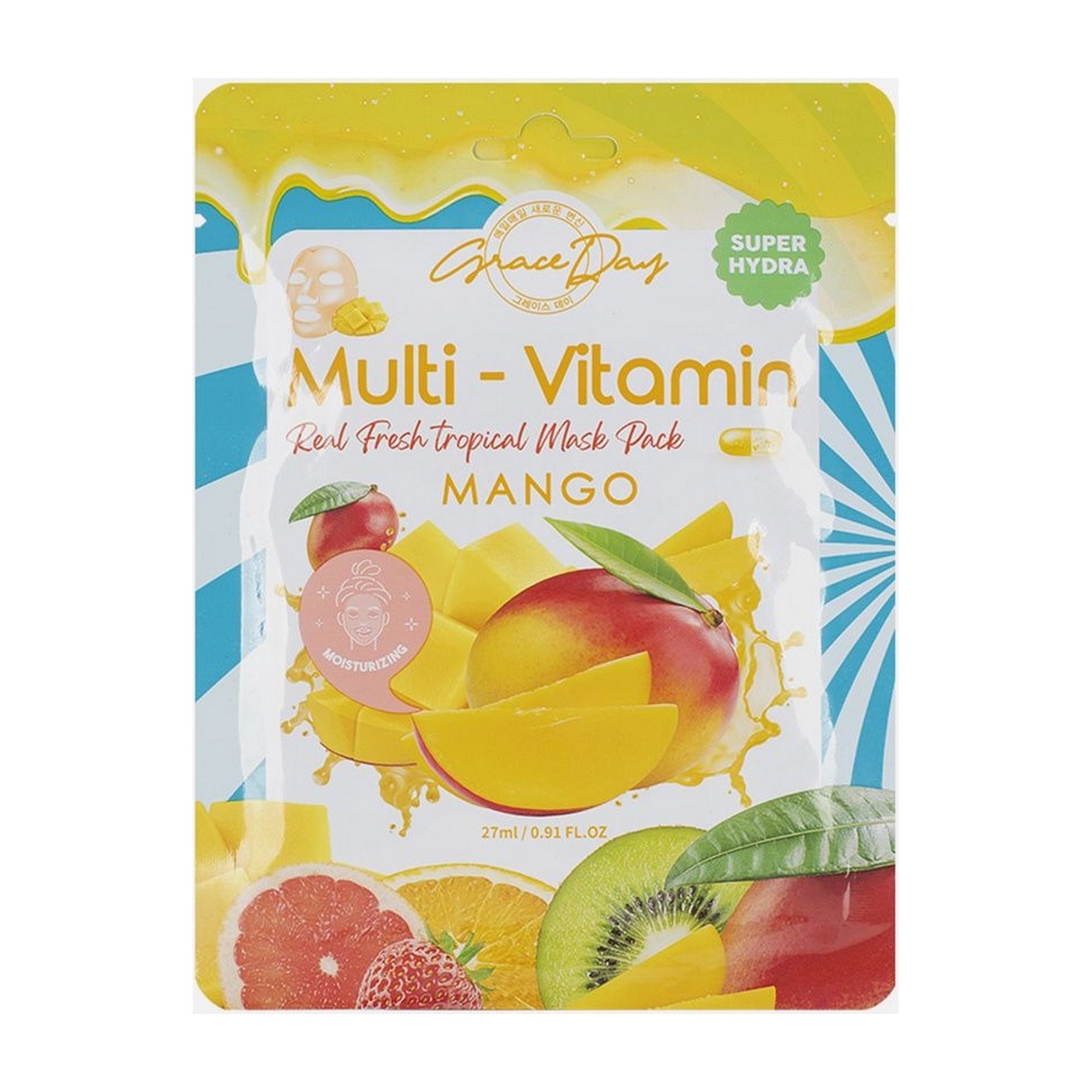 Тканевые маски grace day. Grace Day тканевые маски. Тканевая маска с экстрактом манго Grace Day Multi-Vitamin Mango Mask Pack. Grace Day маска тканевая Multi-Vitamin. Набор тканевых масок Multi-Vitamin real Fresh Tropical Mask Pack 27ml*10ea (Grace Day).