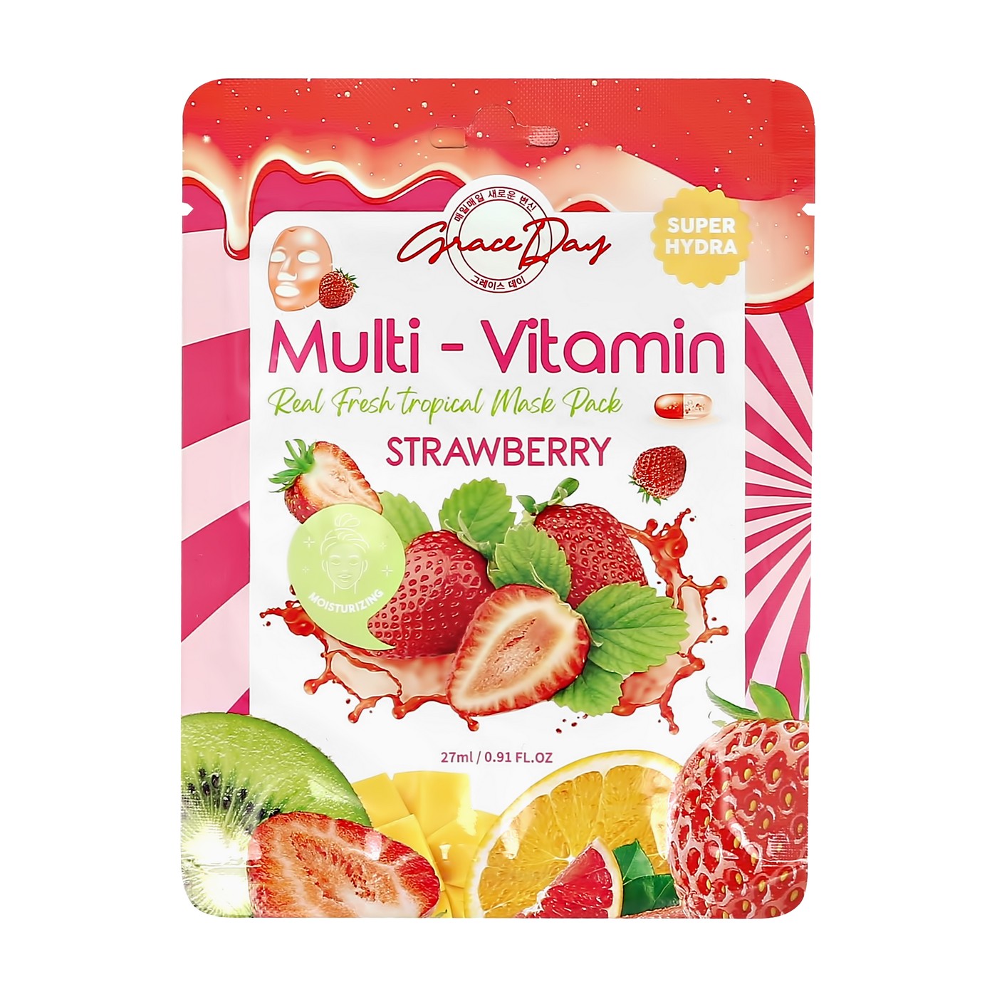 Тканевые маски grace day. Тканевая маска с экстрактом клубники Grace Day Multi-Vitamin Strawberry Mask Pack. Тканевая маска с экстрактом грейпфрута Grace Day Multi-Vitamin Grapefruit Mask Pack. Grace Day маска тканевая Multi-Vitamin. Тканевая маска 27мл, Grace Day.