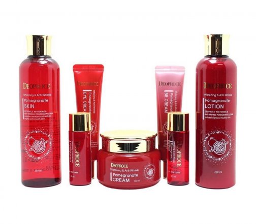Deoproce Whitening&Anti-Wrinkle Pomegranate Набор Тонер+Лосьон+Крем для лица+Крем для глаз+BB-крем
