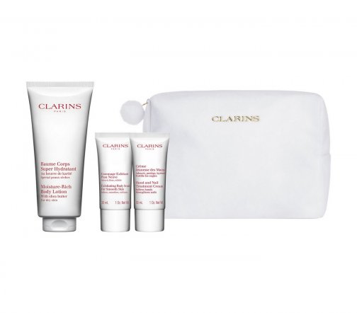 Clarins Baume Hydratant Набор Бальзам для тела 200мл+Крем для тела 30мл+Крем для рук 30мл+Косметичка