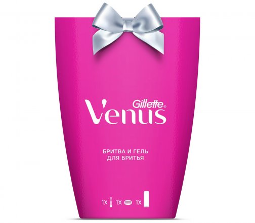 Gillette Venus Набор Станок бритвенный с 1 сменной кассетой+Гель для бритья Satin Care 75мл