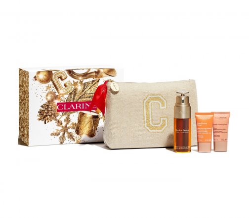 Clarins Extra-Firming Набор Сыворотка Double Serum 50мл+Крем дневной 15мл+Крем ночной 15мл+Сыворотка