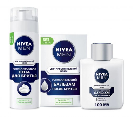Nivea Men Набор Заряд уверенности Пена для бритья 200мл+Бальзам после бритья 100мл