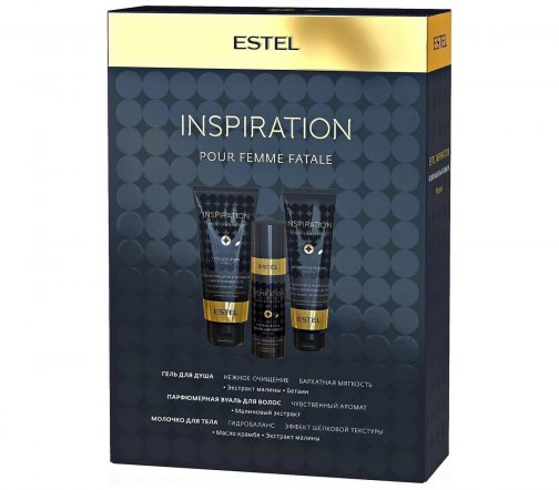 Estel Inspiration Набор Компаньоны аромата Вуаль для волос 100мл+Гель для душа 200мл+Молочко для тел