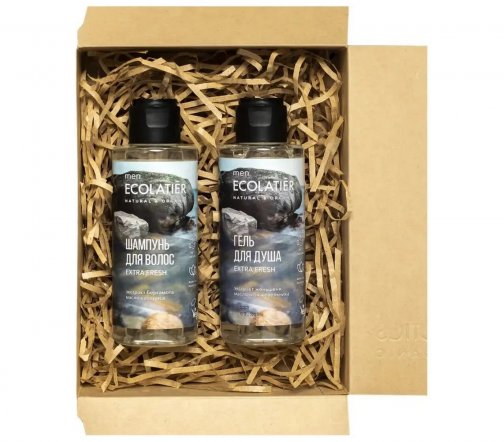 Ecolatier Men Набор Extra Fresh Гель для душа 150мл+Шампунь для волос 150мл