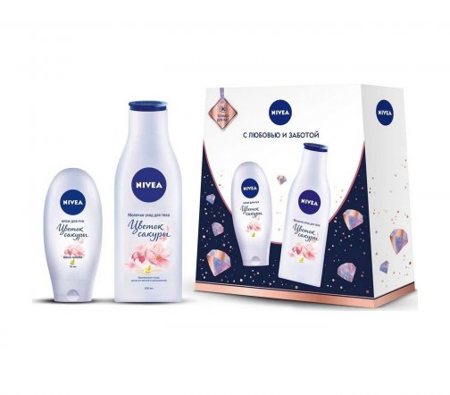 Nivea Набор Молочко для тела Цветок сакуры 200мл+Крем для рук Цветок сакуры 75мл