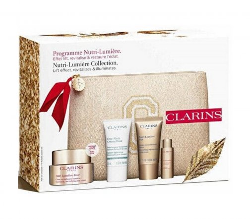 Clarins Nutri-Lumiere Набор Крем дневной 50мл+Криомаска 15мл+Крем ночной 15мл+Флюид 10мл+Косметичка