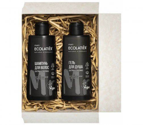 Ecolatier Men Extra Strong Набор Гель для душа 150мл+Шампунь 150мл