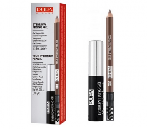 Pupa Набор для бровей Eyebrow Fixing Gel+True Eyebrow Pencil 01 Blonde