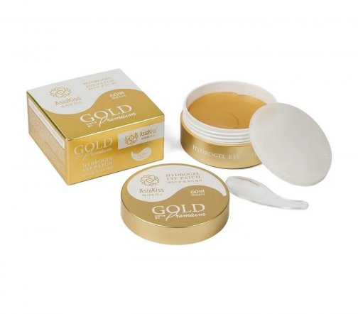 AsiaKiss Gold Premium Патчи гидрогелевые для глаз с экстрактом золота 60шт