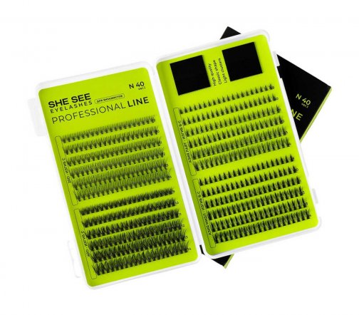 She See Набор накладных ресниц Professional Line Lash Book N40.1 20D/40D/Азия Лайт/Азия Мидл