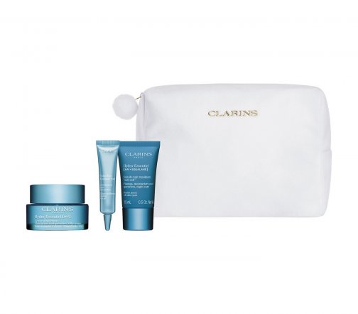 Clarins Hydra-Essentiel Набор Крем дневной 50мл+Крем ночной 15мл+Гель вокруг глаз 7мл+Косметичка