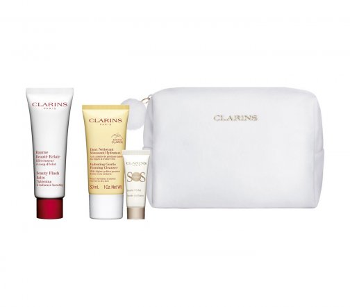 Clarins Beauty Eclair Набор Бальзам для лица 50мл+Крем очищающий пенящийся 30мл+База под макияж 10мл