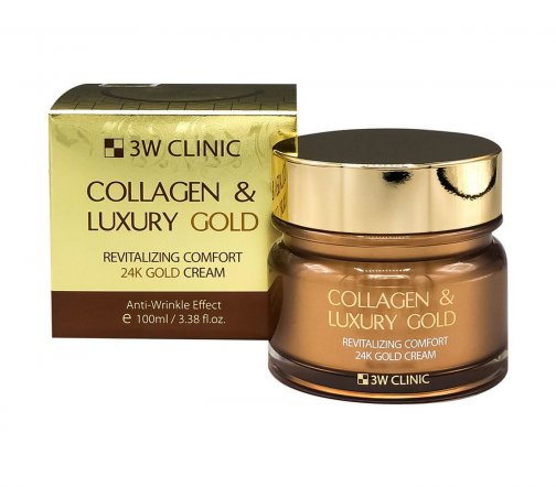 3W Clinic Collagen&Luxury Крем для лица с коллагеном и коллоидным золотом 100мл