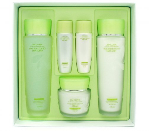 3W Clinic Snail Moist Control Набор для для лица с муцином улитки увлажняющий
