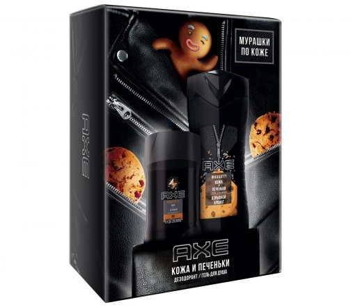 Axe Набор Кожа и печеньки Дезодорант-стик 50мл+Гель для душа 230мл