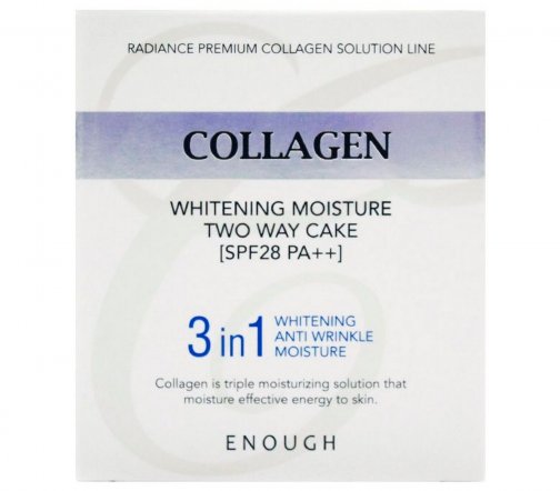 Enough Collagen Whitening Two Way Cake Пудра матирующая+запасной блок 3в1