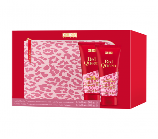 Pupa Набор Red Queen Fresh Aldehydes Set Молочко для душа+Флюид для тела+Косметичка