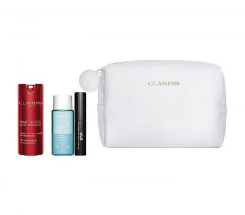 Clarins Total Eye Lift Набор Лифтинг-концентрат 15мл+Тушь XXL 01+Лосьон для снятия макияжа 30мл