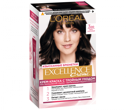 L'Oreal Paris Excellence Краска для волос 3.00 Темно-каштановый