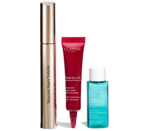 Clarins Набор Тушь 01+Лифтинг-концентрат для кожи вокруг глаз 7мл+Лосьон для снятия макияжа 10мл