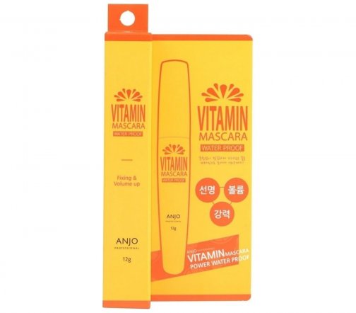 Anjo Professional Vitamin Тушь водостойкая для ресниц с витаминами 12гр