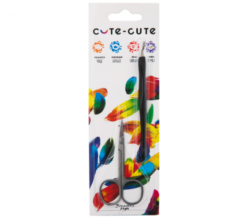 CUTE-CUTE Набор 2 предмета: ножницы маникюрные, триммер